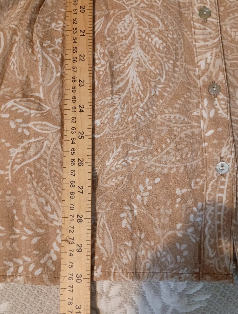 Ruby Rd. Cream Paisley Button-Front Blouse - Picture 7 of 7